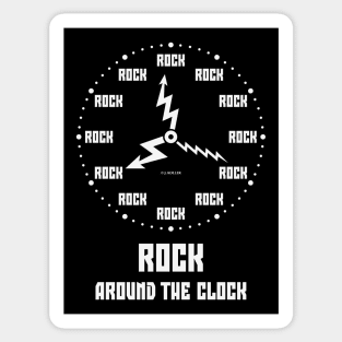 Rock Around The Clock (Nonstop Rocking Rocker / White) Sticker